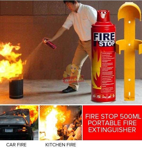 500ML Mini Fire Extinguisher with Stand - Perfect for Car, House, Office etc.