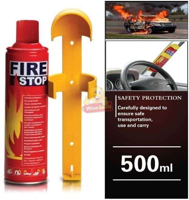 500ML Mini Fire Extinguisher with Stand - Perfect for Car, House, Office etc.