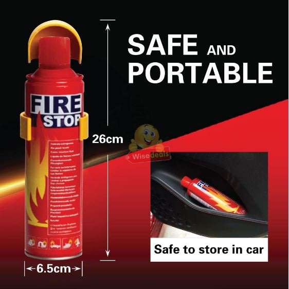 500ML Mini Fire Extinguisher with Stand - Perfect for Car, House, Office etc.