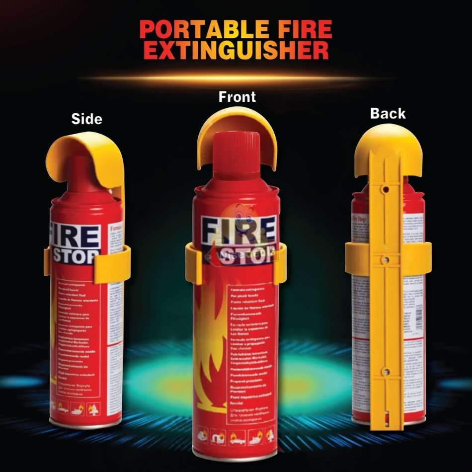 500ML Mini Fire Extinguisher with Stand - Perfect for Car, House, Office etc.