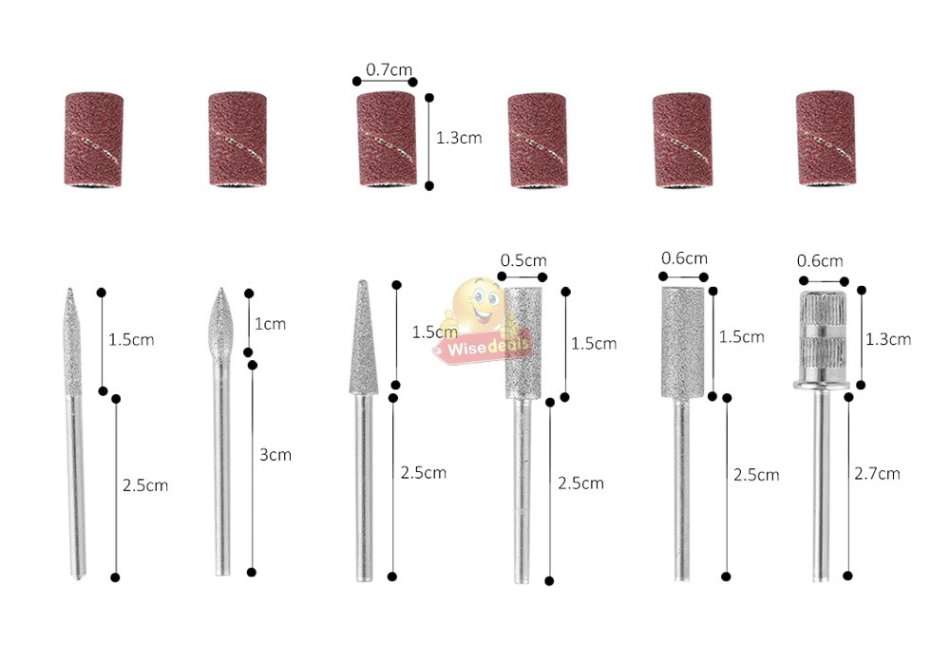 Electric Manicure and Pedicure Set with 6 heads, for Professional and Home use