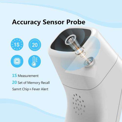 Laser Contact Infrared Temperature Thermometer with LCD Screen, Back Light and Silent Mode