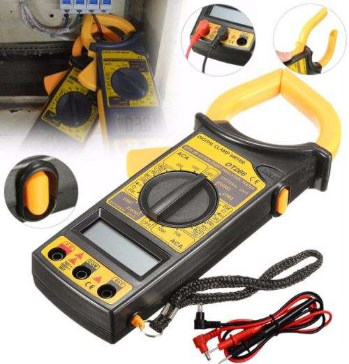 Digital Voltage Clamp Meter with Test Cable and Carrying Case