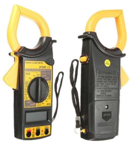Digital Voltage Clamp Meter with Test Cable and Carrying Case