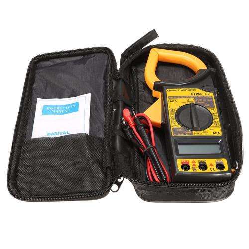 Digital Voltage Clamp Meter with Test Cable and Carrying Case