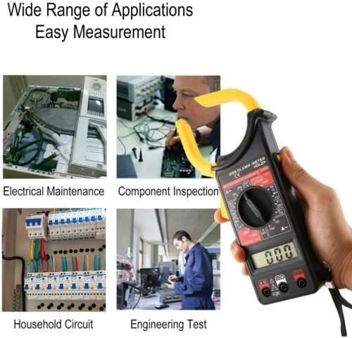 Digital Voltage Clamp Meter with Test Cable and Carrying Case