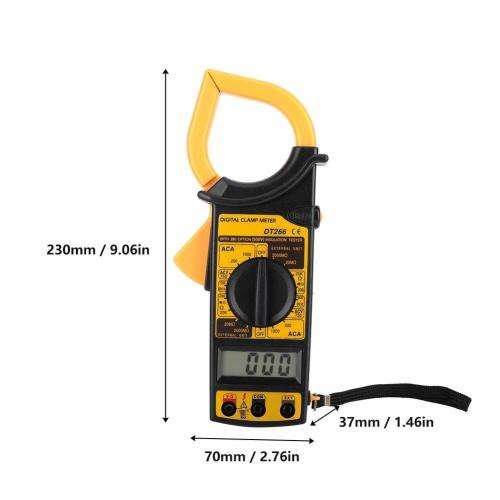 Digital Voltage Clamp Meter with Test Cable and Carrying Case