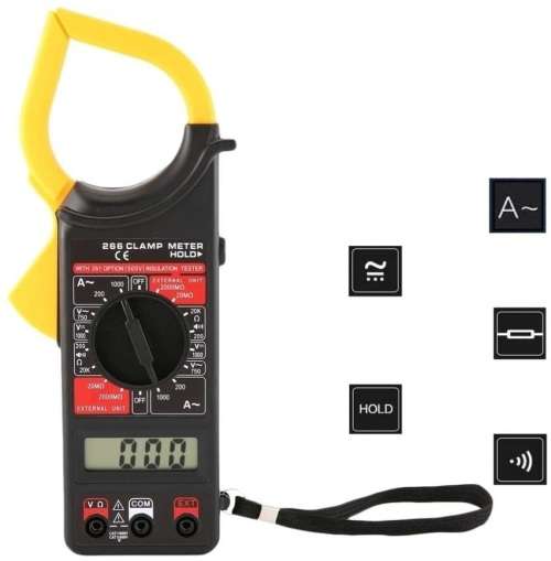 Digital Voltage Clamp Meter with Test Cable and Carrying Case