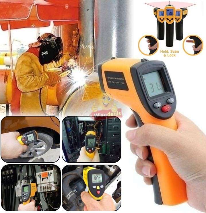 Digital Infrared Laser Thermometer, test heat on hot engine parts, bearings, brake pads etc.
