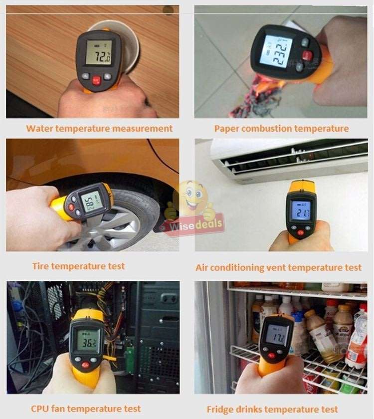Digital Infrared Laser Thermometer, test heat on hot engine parts, bearings, brake pads etc.