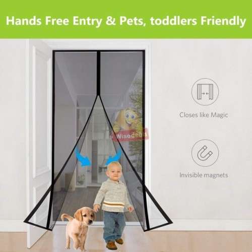 Hands-Free Magnetic Mosquito Screen Door, Keep FRESH AIR in and BUGS OUT!