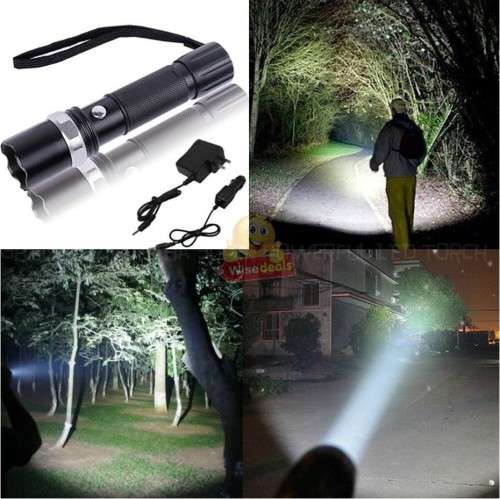 Super Bright 1500 Lumens CREE LED Zoomable Flashlight in Carry Case