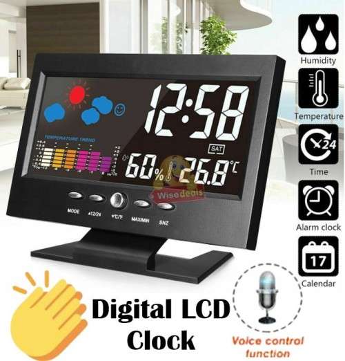 Digital LCD Clock with Voice Control and Backlight