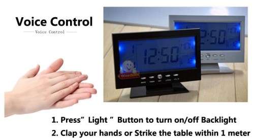 Digital LCD Clock with Voice Control and Backlight