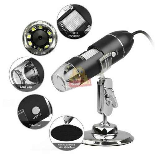 1600X USB Digital Microscope with Metal Stand