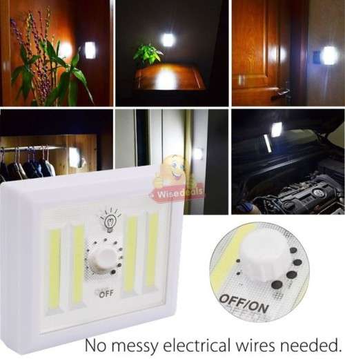 Battery Operated LED Dimmer Switch Light with 3 mounting options