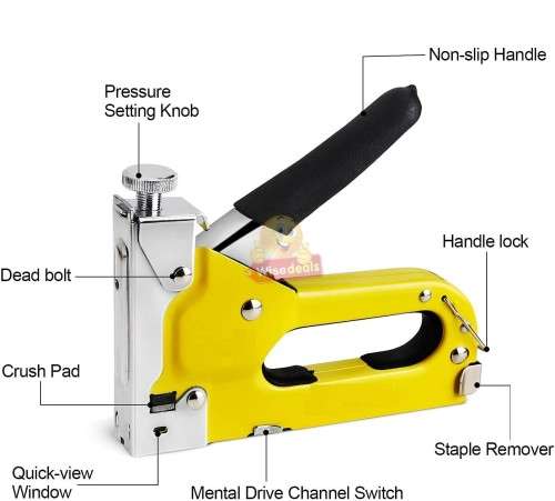 Heavy Duty Staple Gun with 2 boxes of 3 different types of staples