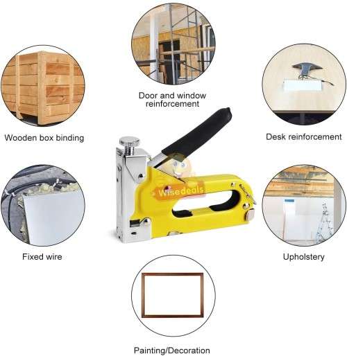 Heavy Duty Staple Gun with 2 boxes of 3 different types of staples