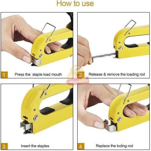 Heavy Duty Staple Gun with 2 boxes of 3 different types of staples