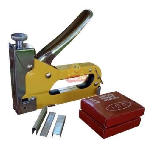 Heavy Duty Staple Gun with 2 boxes of 3 different types of staples