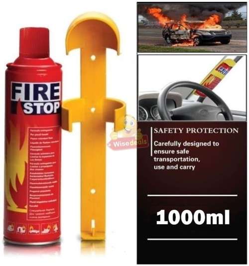 1000ML Mini Fire Extinguisher with Stand - Perfect for Car, House, Office etc.