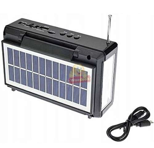 Rechargeable Bluetooth SOLAR AM-FM Radio with USB, SD, MP3 Player, High Quality Flashlight, 18650mAh