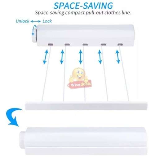 5 Line 3.75m Retractable Clothing Dryer with Automatic Bracket