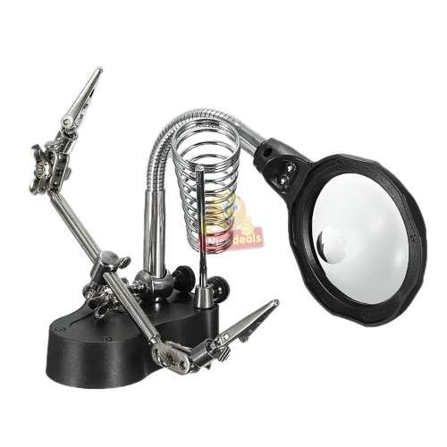 LED Light, Clip Type Magnifier Soldering Stand 3.5X 12X