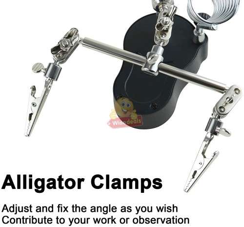 LED Light, Clip Type Magnifier Soldering Stand 3.5X 12X