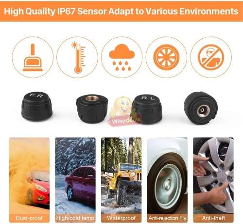 SOLAR and USB Charging Tyre Pressure Monitoring System