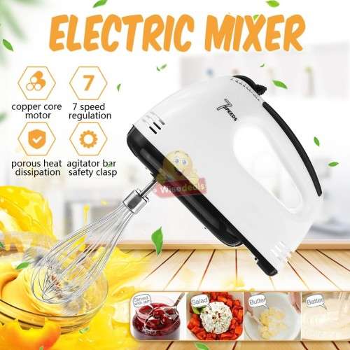 7 Speed Electric Handheld Mixer - Compact, Safe, Convenient, and Powerful