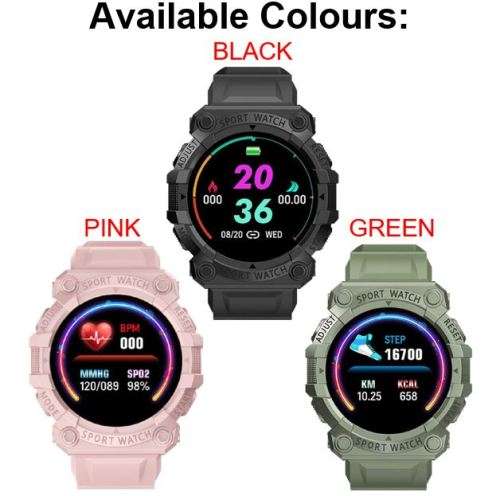 Bluetooth Fitness Smart Watch - Monitor Heart Rate, Blood Pressure, Blood Oxygen, Calorie, Distance