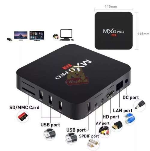 4K MXQ Pro 64 Bit WIFI TV Box Media Player