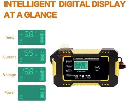 12V 6A Intelligent Pulse Repair Battery Charger