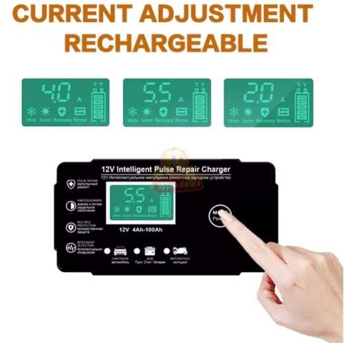 12V 6A Intelligent Pulse Repair Battery Charger