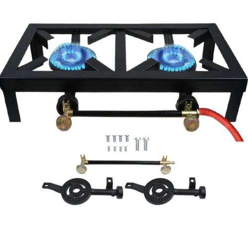 Double Burner Cast Iron Gas Cooker