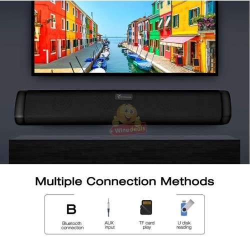 Wireless Bluetooth Soundbar with amazing bass, crisp and clean sound, support TF, FM, USB, BT TWS