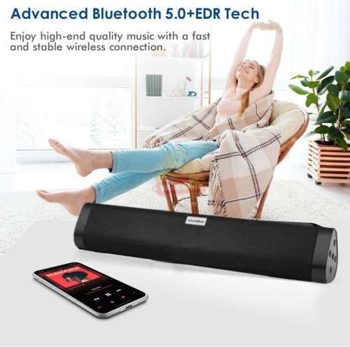 Wireless Bluetooth Soundbar with amazing bass, crisp and clean sound, support TF, FM, USB, BT TWS