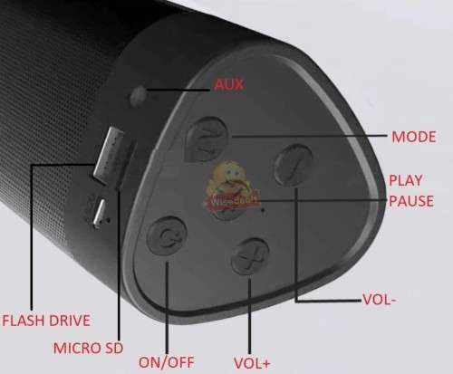 Wireless Bluetooth Soundbar with amazing bass, crisp and clean sound, support TF, FM, USB, BT TWS