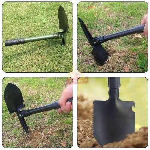 All in One Portable, Practical and Multi-functional Folding Shovel in a Convenient Carry Bag
