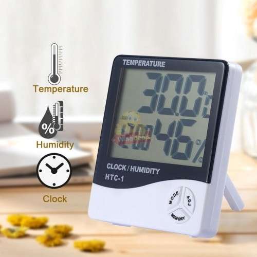 Digital Temperature and Humidity Meter Clock with Alarm