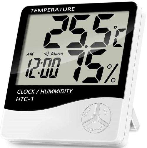 Digital Temperature and Humidity Meter Clock with Alarm