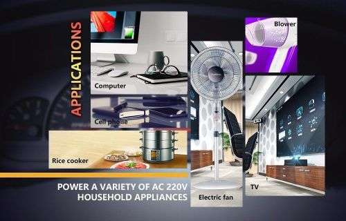 1500W Solar Power Inverter - Convert 12V DC to 220V AC -  1500W  Constant Power & 3000W Surge Power