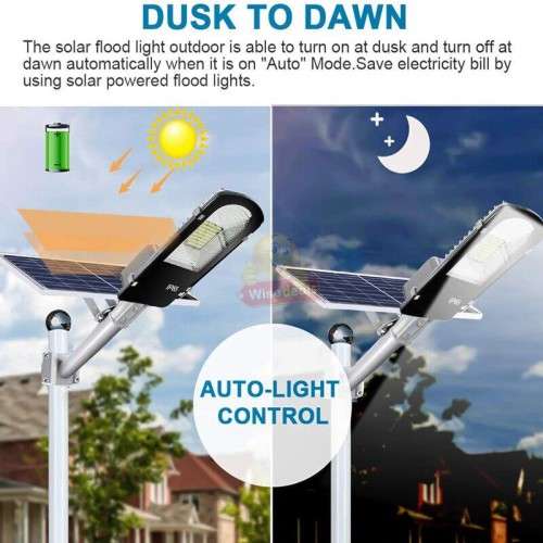 150W Solar Street Light with Adjustable Solar Panel and Remote Control