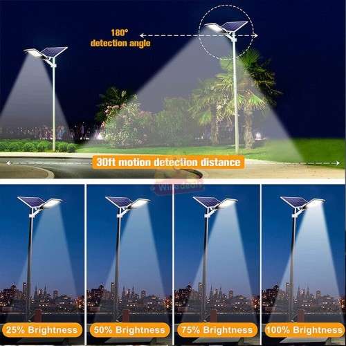 150W Solar Street Light with Adjustable Solar Panel and Remote Control