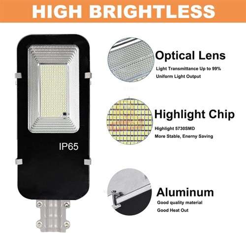 150W Solar Street Light with Adjustable Solar Panel and Remote Control