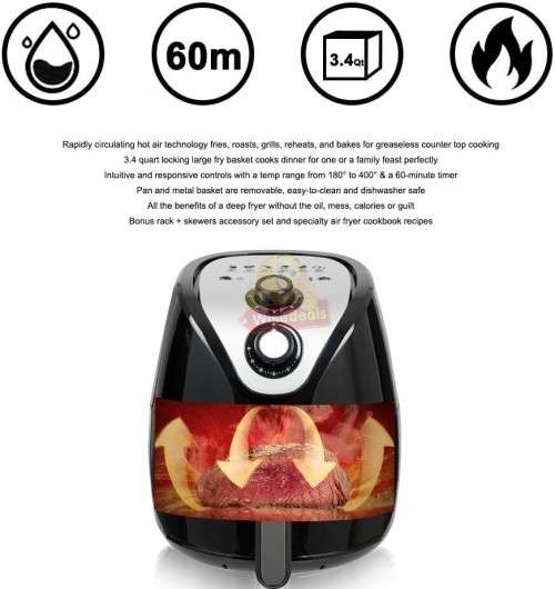 3.2L Air Fryer - Air-fry, grill, bake, sauté and roast