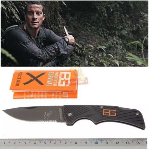 The Ultimate Bear Grylls Survival Pocket Knife with Bear Grylls Survival Pocket Guide