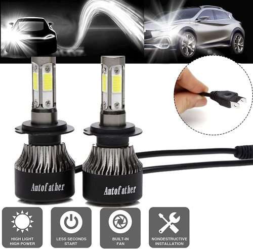 Two Piece H7 LED Headlight Set - Most vehicle`s use these headlights