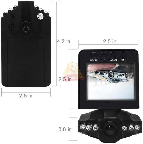 HD 1080P Car DVR Dash Camera and Video Recorder with Night Vision